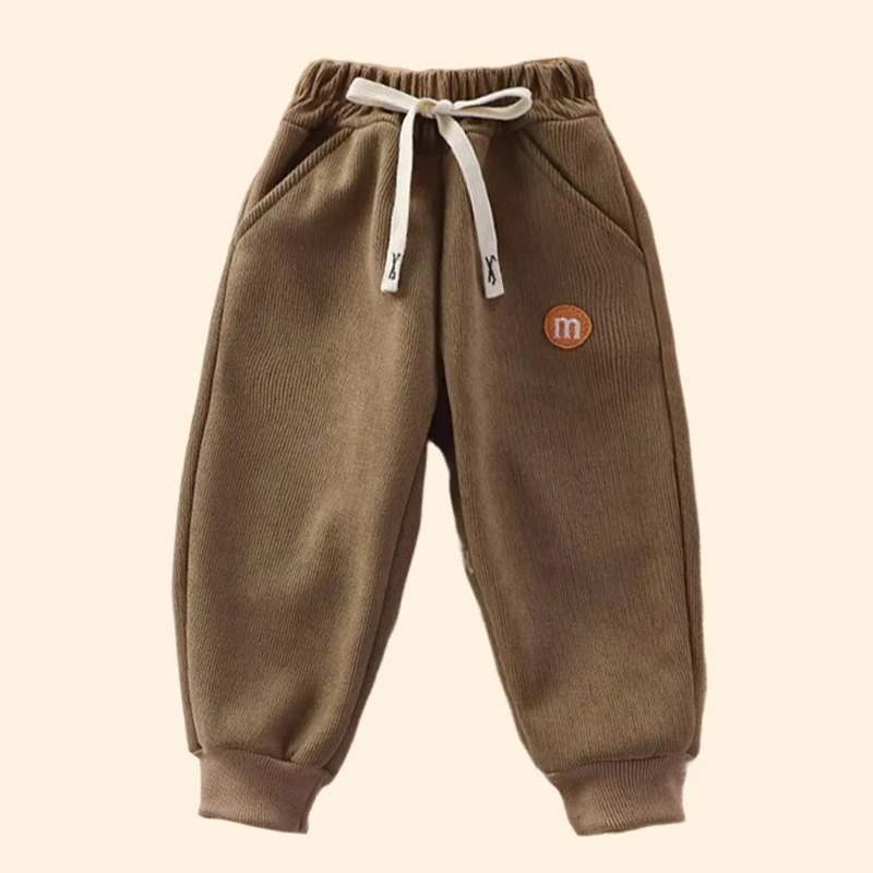 الأطفال الخريف والشتاء السراويل الواقية الخارجية سميكة مع إضافة الصوف الصغيرة والمتوسطة الحجم BabyAlpaca الصوف الساق ملزمة #1