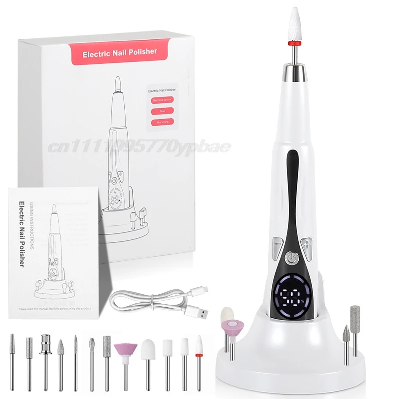 Electric Nail Drill Smart Torno Manicura15000RPM Portable Big Screen Home Salon Daily Care Art Beauty Nail File
