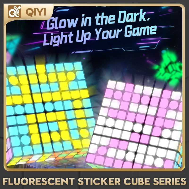 [CubeFun] QiYi 2x2 3x3 ملصق الفلورسنت مكعب سلسلة مغناطيسية ماجيك مكعب السرعة Pyraminx مرآة المهنية لغز الهدايا