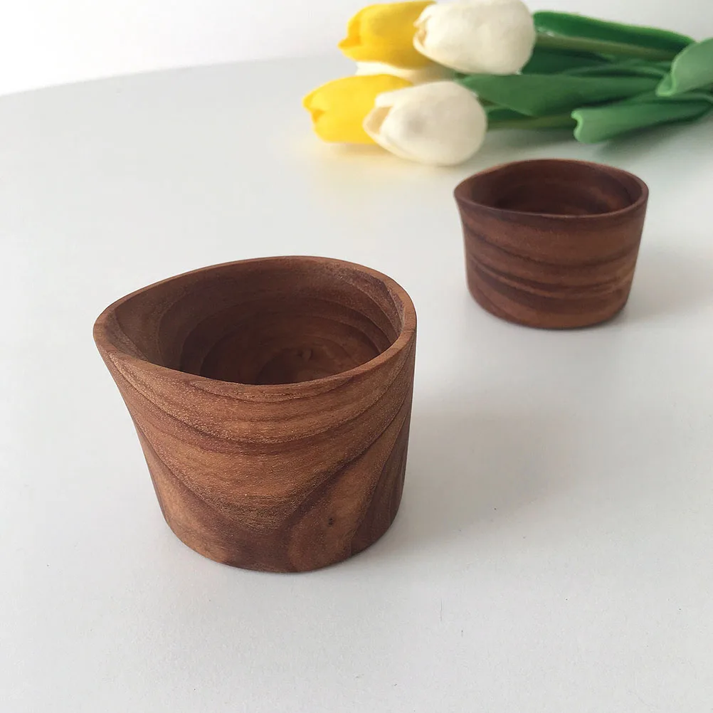 

Mini Wooden Milk Cup Smooth Surface Easy Clean Multi purpose Breakfast Latte Holder Coffee Wooden Small Mug