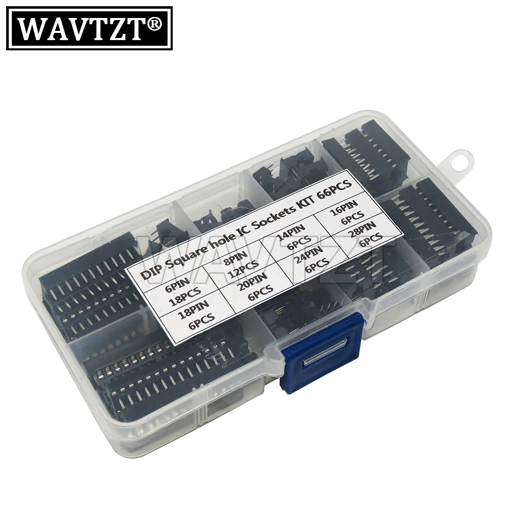 DIP IC مآخذ محول اللحيم نوع المقبس عدة 6 8 14 16 18 20 24 28 دبوس DIP-8 16-Pins DIP8 DIP16 IC موصل 66 قطعة/الوحدة