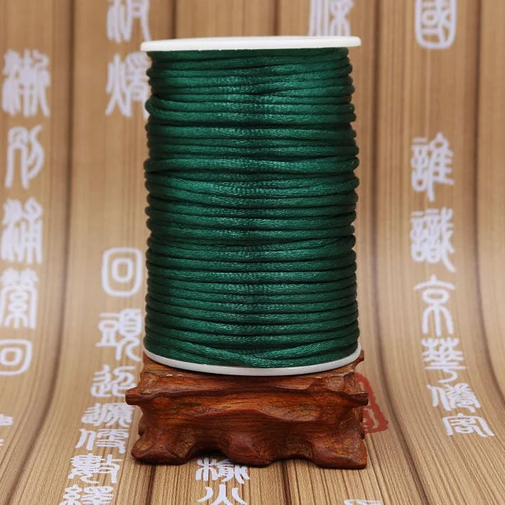 2mm chiński sznurek do wiązania 30 metrów 35 kolorów Mix Nylon satynowy jedwabisty Macrame Cord frezowanie pleciona bransoletka String Thread