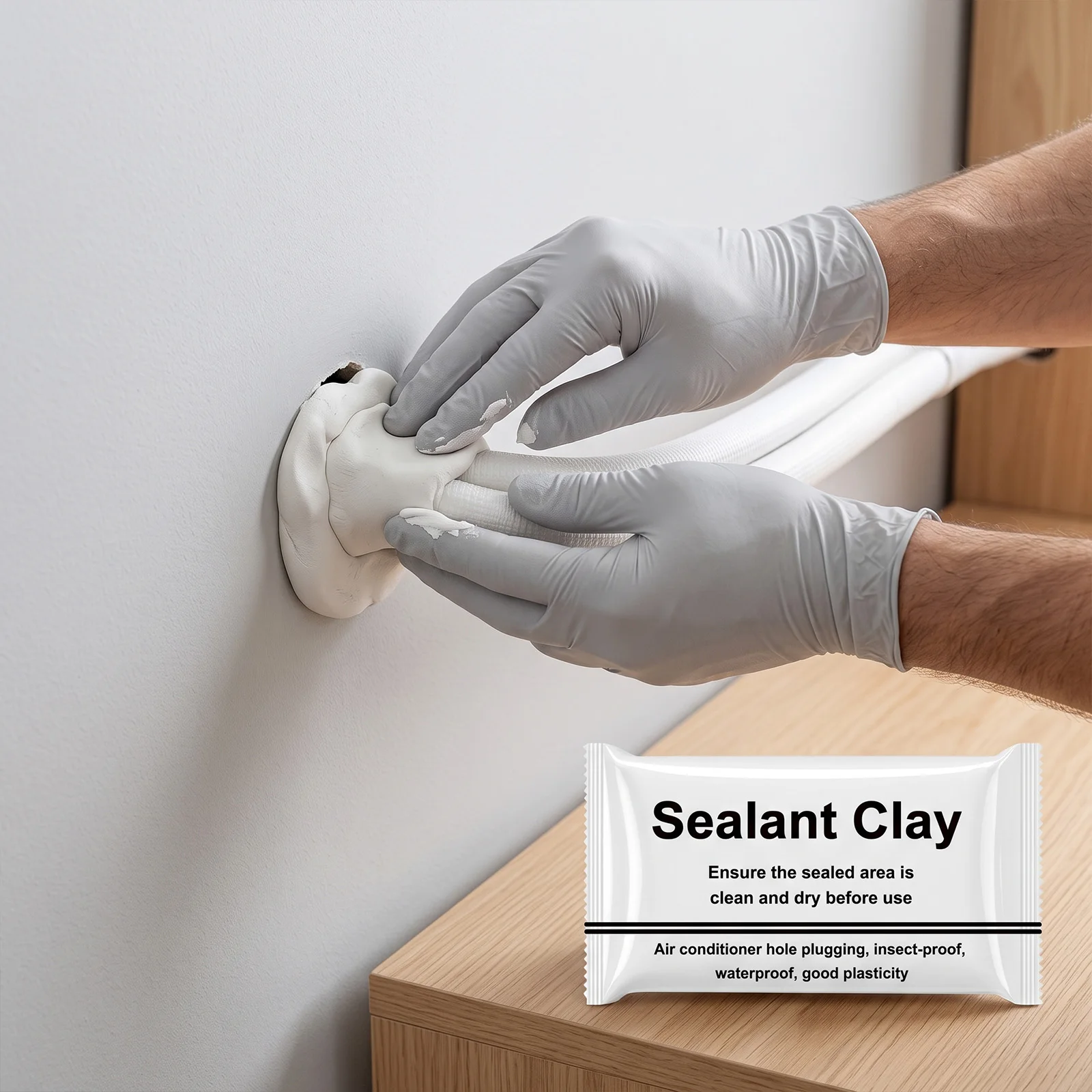 4pcs Waterproof Sealant Mastic Quick Mending Mud Duct Seal Repair Clay Fillers for Wall Hole Air Conditioning Hole Putty Mud﻿