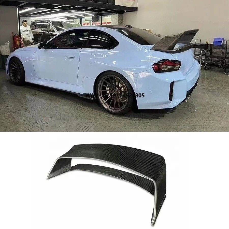

For G87 M2 2023+ a Style Carbon Fiber Rear Trunk Lid Wing Spoiler G87 Double Layer Rear Spoiler Car Accessories