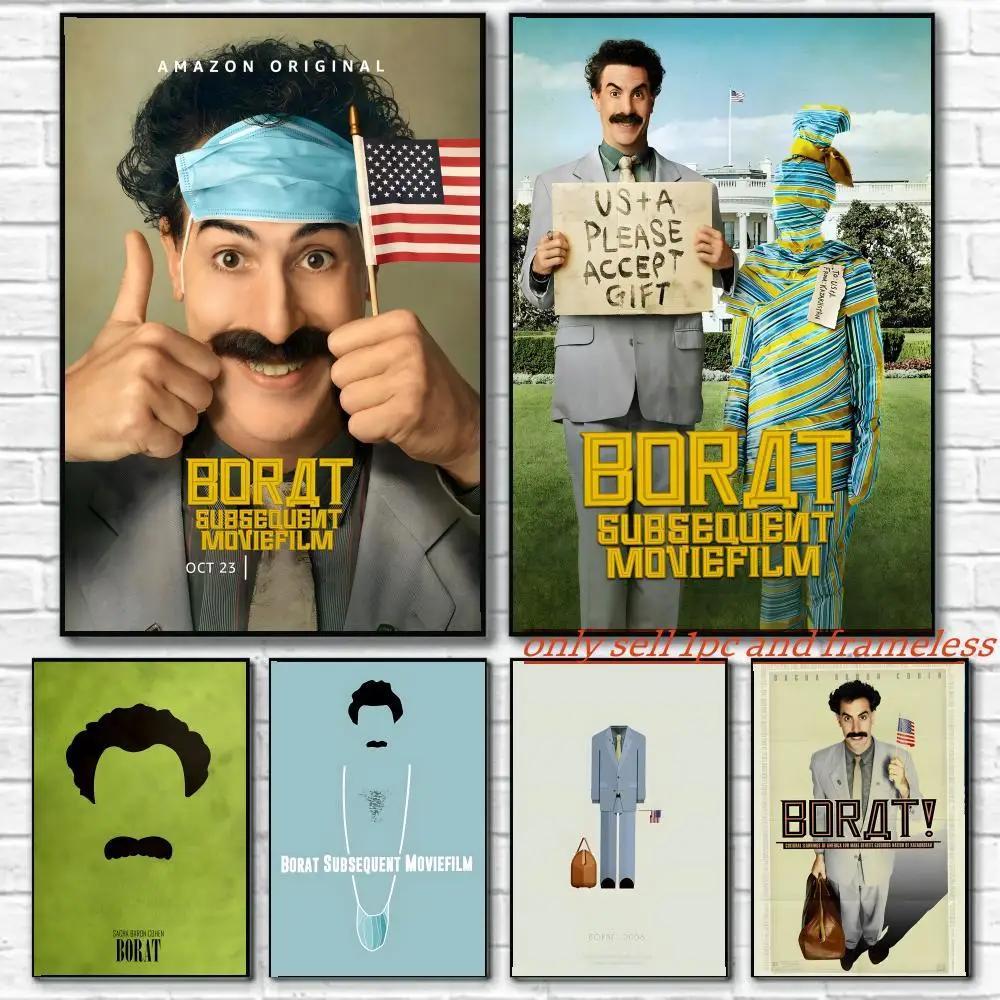 Classic Comedy film B-Borat Poster Room Wall Art Decor Waterproof Poster For Home Bar Bedroom Decoration Gift
