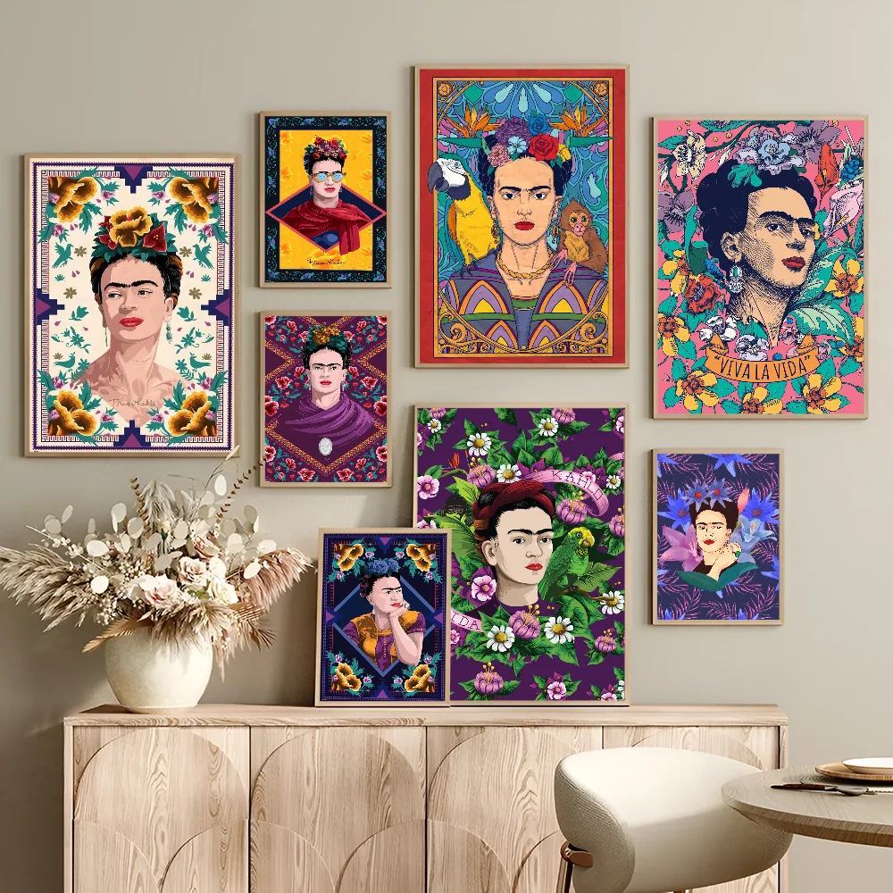 F-Frida K-Kahlo Classic Movie Posters Vintage Room Bar Cafe Decor Nordic Home Decor