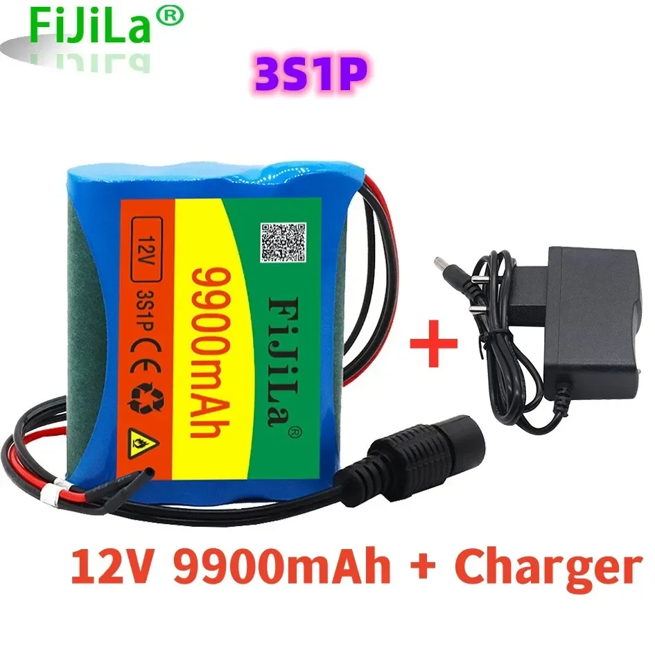 100% brand new 12V9900mah 3s1p gold lithium 18650 gold lithium battery pack protection rechargeable 1a charger