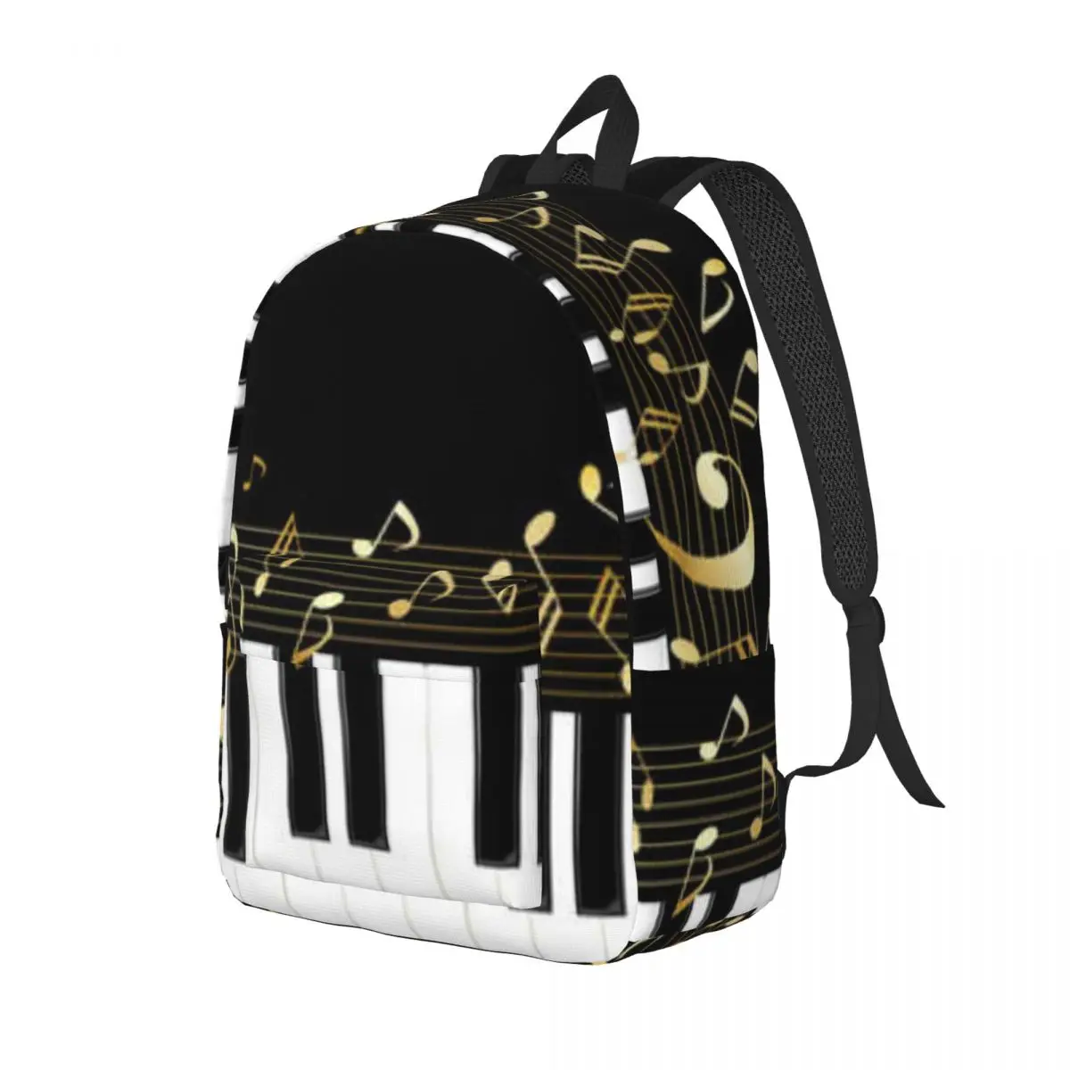 Piano Keyboard And Musical Notes Backpack Male School Student Backpack Female Large Capacity Laptop Backpack