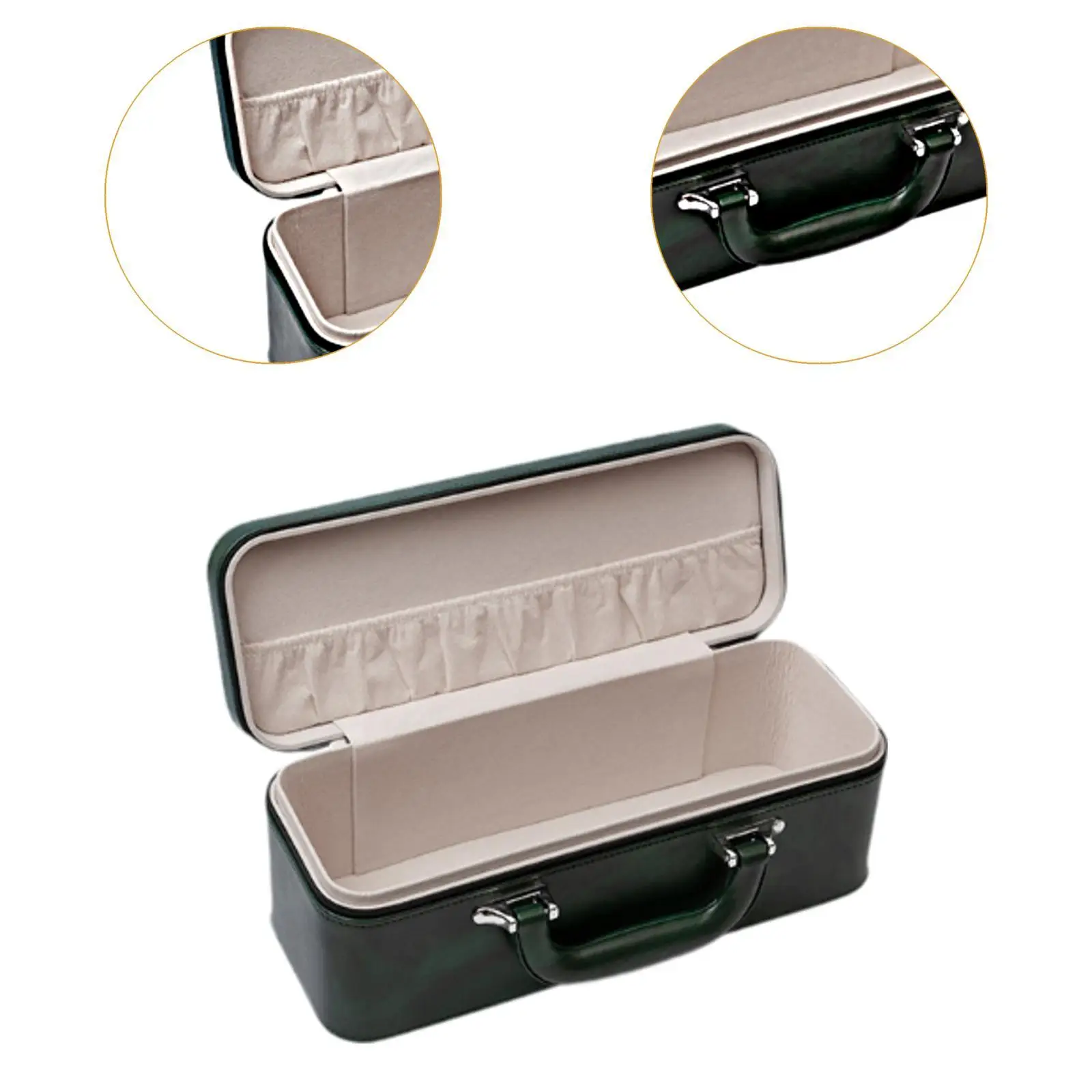 Caja de almacenamiento de joyas, escaparate con asa, cierre de cremallera moderno y espacioso, soporte de exhibición de pulseras de cuero PU para tienda de exposición