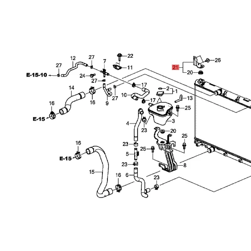 Suitable for 2016 Ho nd aC iv ic CR VC RV CR VC RV CR VC RV Installation bracket on water tank, radiator installation bracket