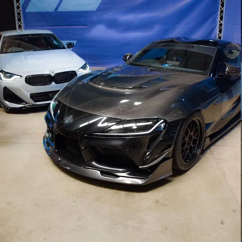 

For Toyota Supra A90 A91 MK5 2019-2022 Carbon Fiber Car Front Bumper Engine Cover Hood Bonnet Vent Parts Upgrade Body kit