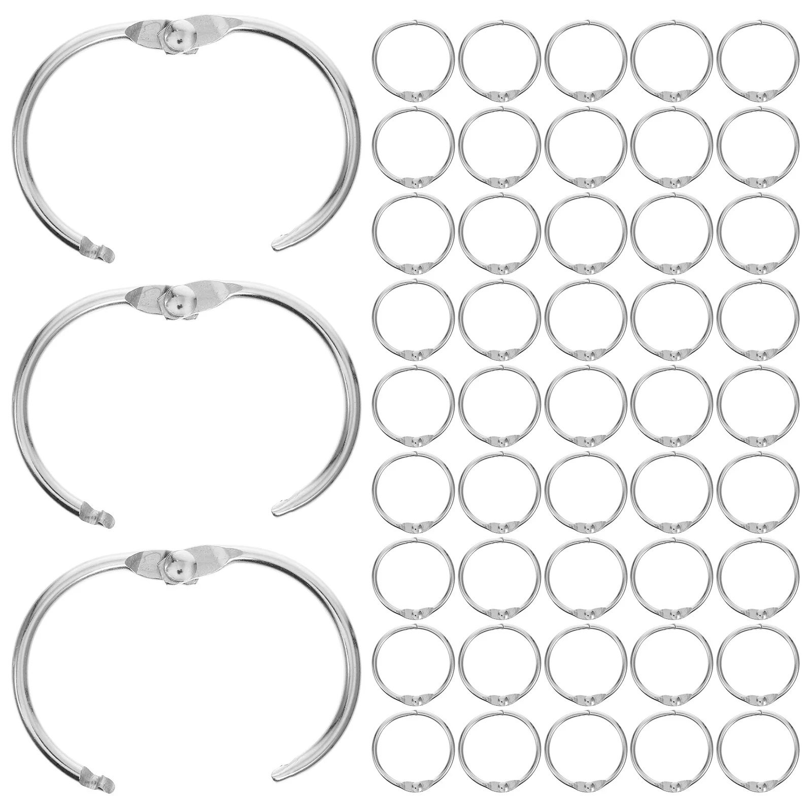 

100pcs Metal Binder Rings 25mm Inner 30mm Outer Diameter for DIY Office Supplies Loose Leaf Paper Card Organizer Storage