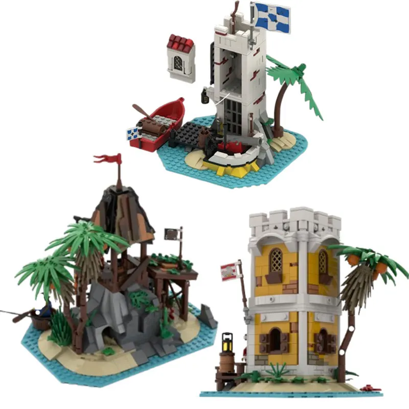 

MOC-71229 143230 130115 Строительные блоки из мелких частиц Миниатюрный пиратский замок 3D модель здания игрушки