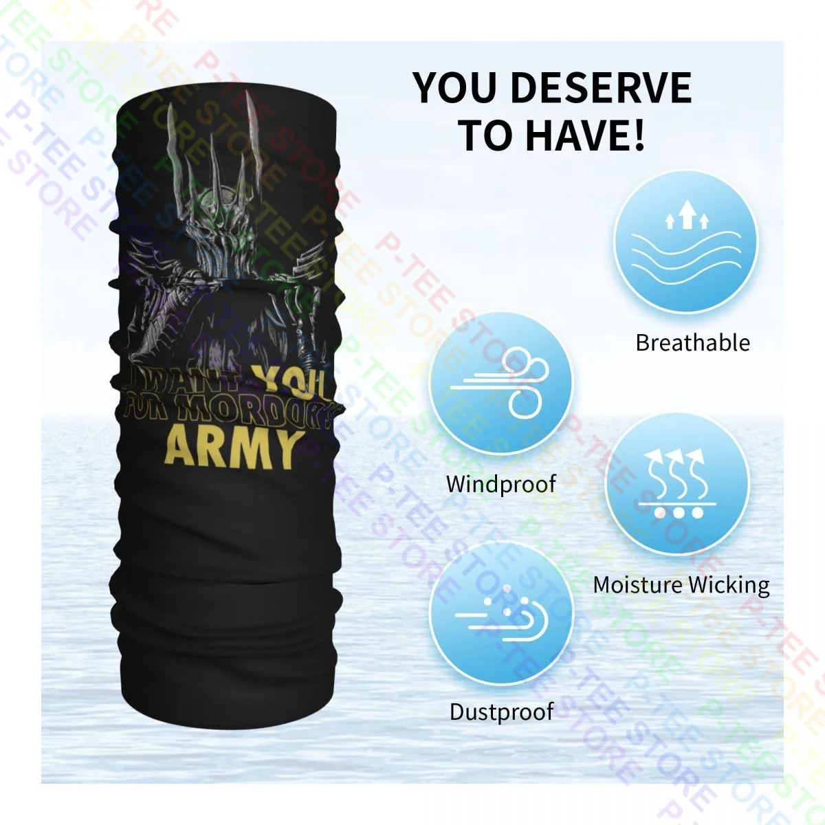 Mordor S Army Sauron Ring Dark Lord Uncle Sam Parody Movie Neck Gaiter Bandana Scarf Face Mask Ourdoor