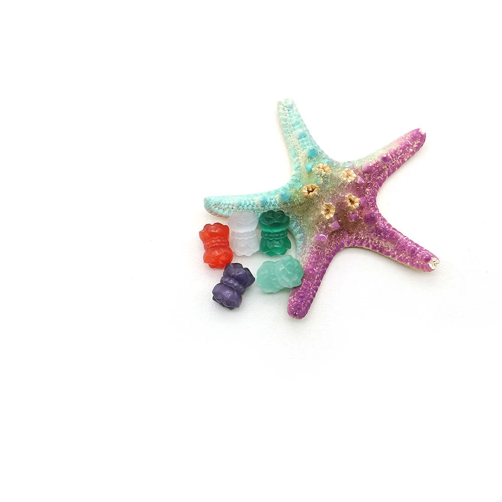 Natural Cat Eye Stone twin lotus flowers on one stalk Shaped Scattered beads 13x19mm Bracelet Necklace Accessories DIY Beads