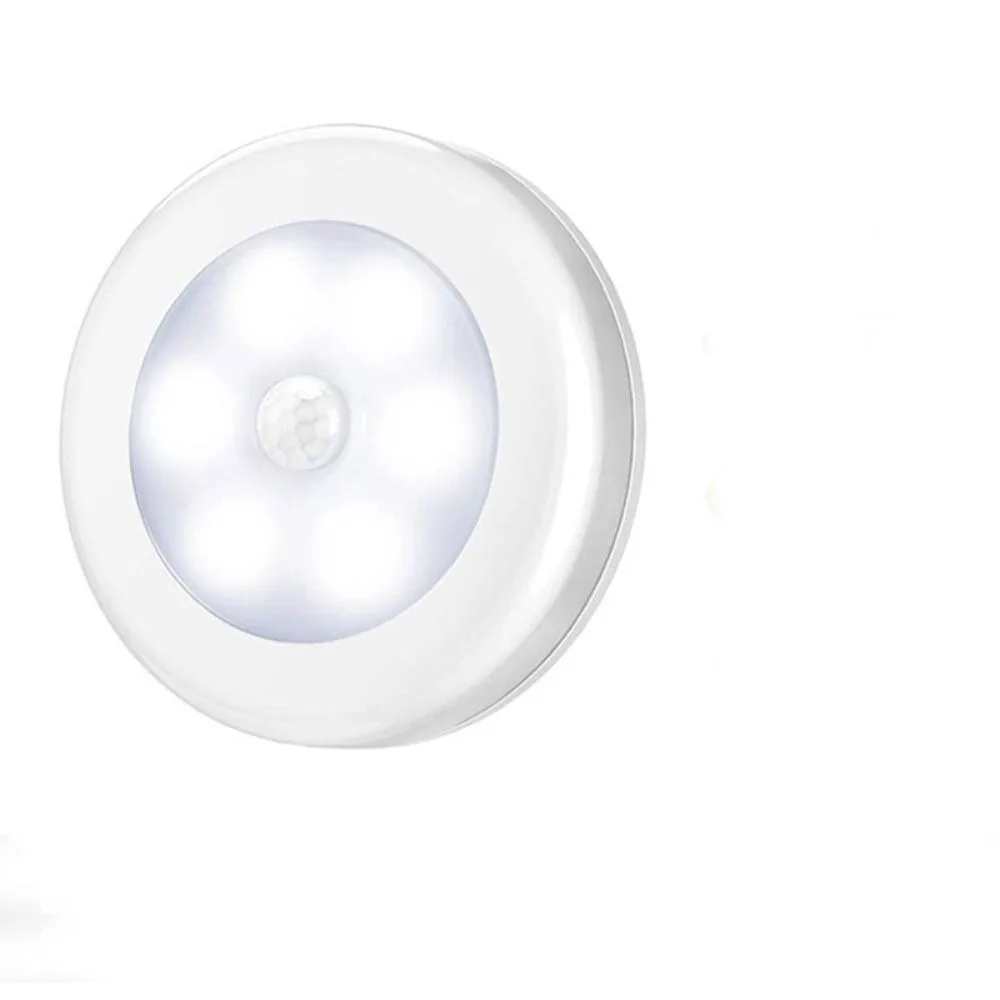 Battery Powered Motion Sensor Night Light Magnetic Eye Protection Smart Cabinet Light Round LED Induction Night Lamp Wardrobe