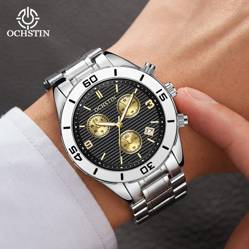 OCHSTIN Man Big Dial Nylon Band Navigator Quartz Watch Men's Soft Durable Nylon Strap Reliable Movement All-day Male Watches