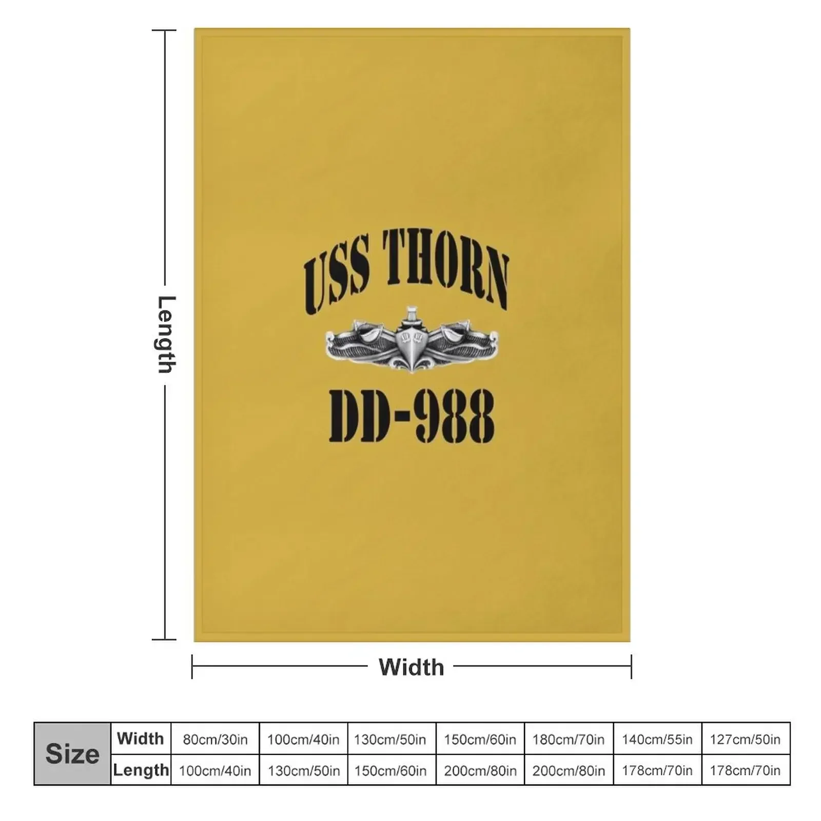 USS THORN (DD-988) SHIP'S STORE Throw Blanket Nap for winter Thins Flannel warm winter Moving Blankets