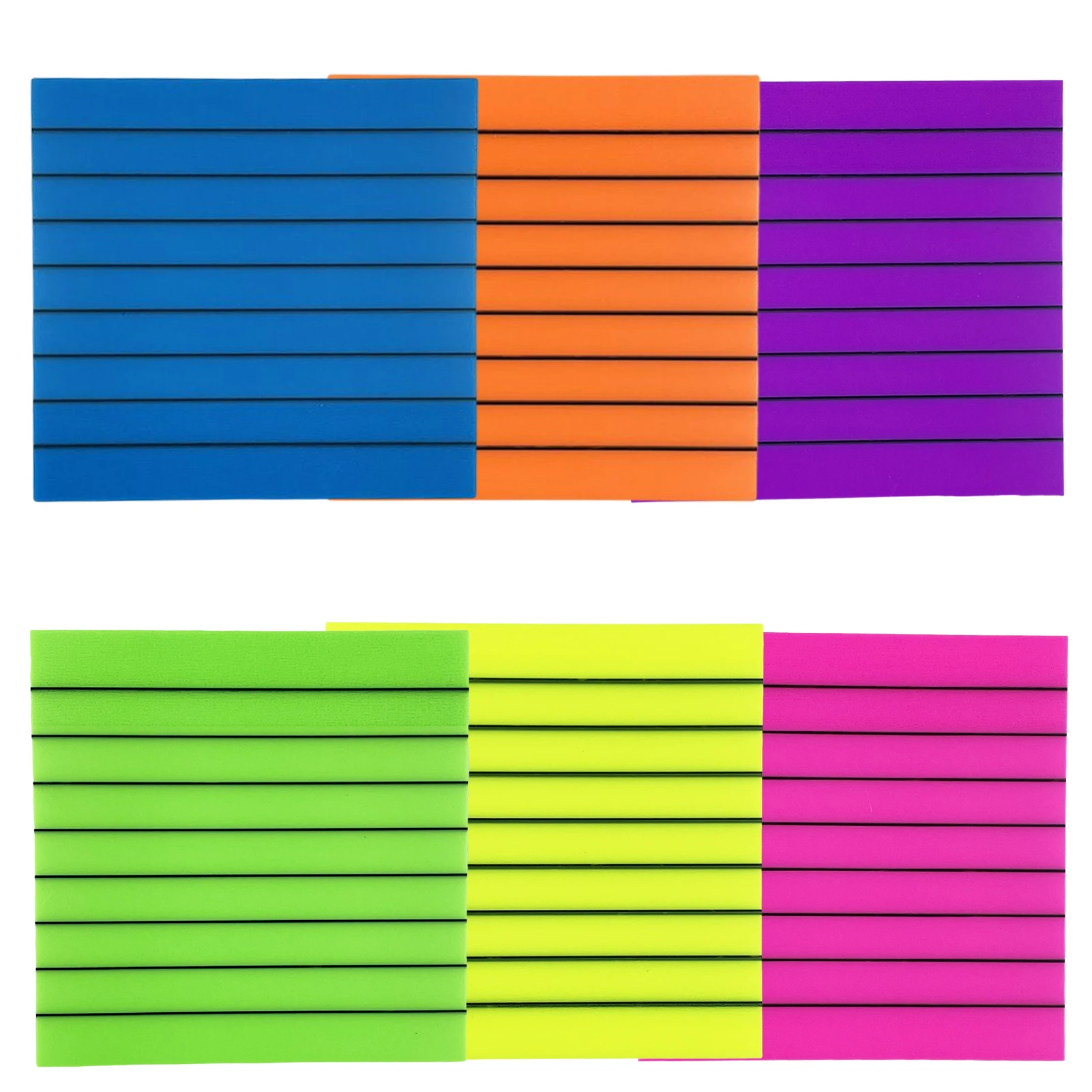 Notas pegajosas translúcidas impermeáveis, Reunião Self Stick, Casa, Escola, Escritório, Livro, Colorida, Papelaria conveniente, 6pcs