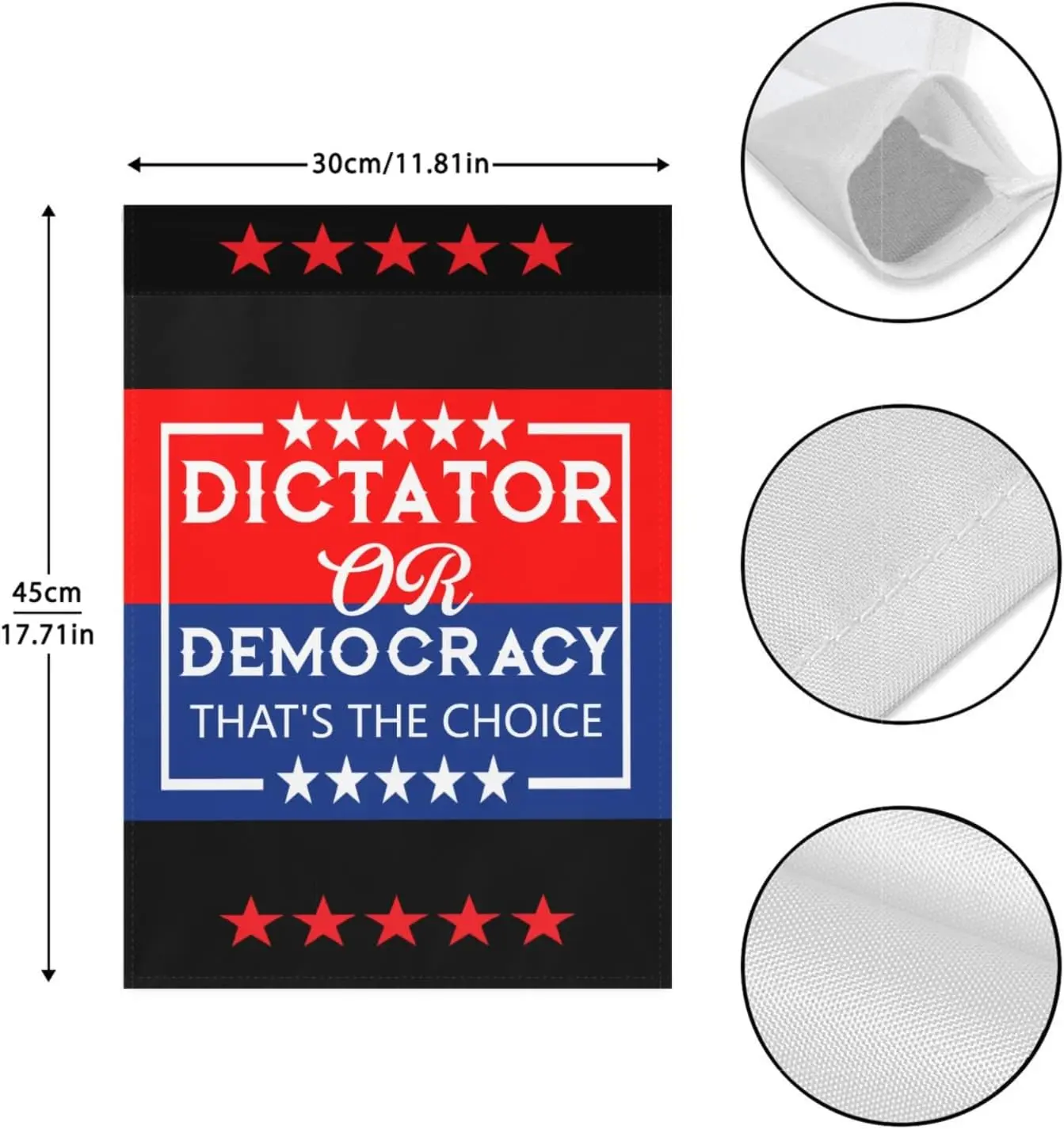 Generic DICTATOR OR DEMOCRACY THAT'S THE CHOICE Garden flag 12x18 Inch Double Sided Outside flag 2024 Garden flag