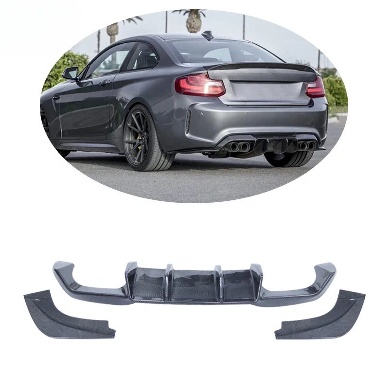 

V Style Carbon Fiber F22 F87 M2 Rear Bumper Lip Diffuser for M2 M2C F87 Rear Lip Sps Spoiler Lip 2016-2020