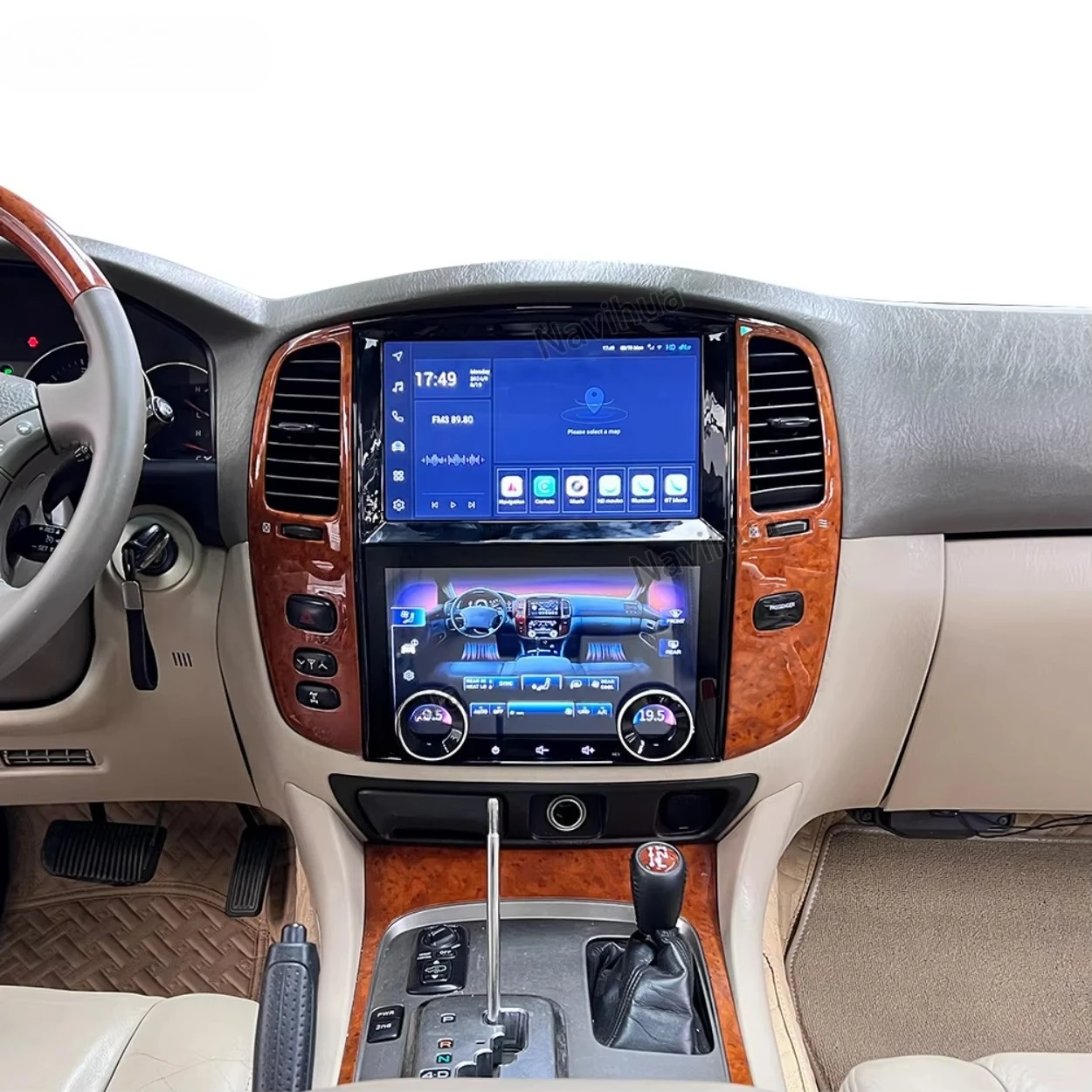 New Design Android Car Radio Climate Control Screen Panel For Toyota Land Cruiser LC100 Auto Carplay Navigation Upgrade