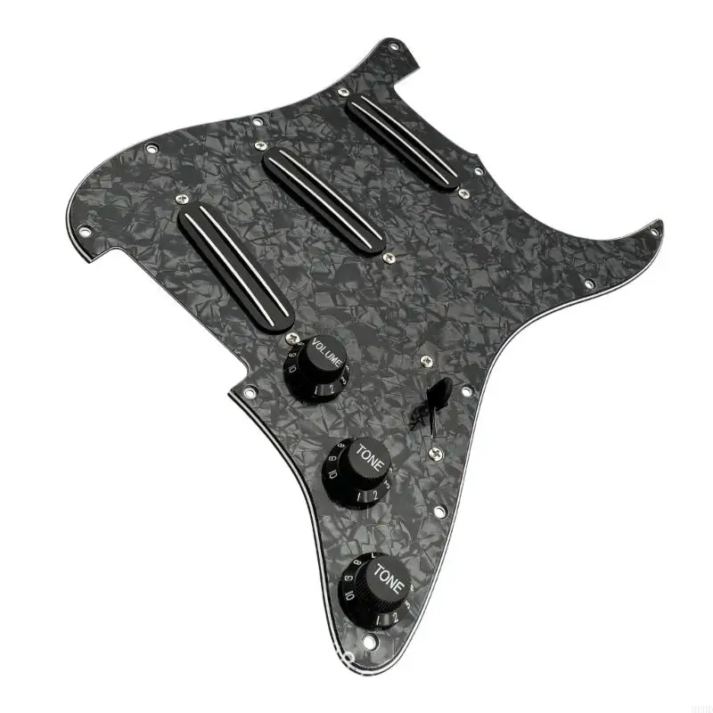 11 Löcher Gitarren-Tonabnehmer, kratzfeste Platte, schützende, vorverkabelte, geladene Schlagbrett-Set, Ersatzteile für 69HD – Detail 8