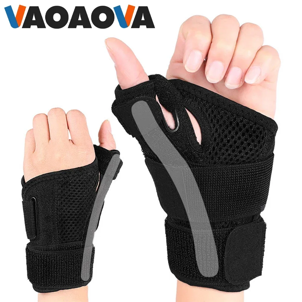 1Pcs Wrist Support Protector, Hand Thumb Brace Compression with Removable Steel Sports Exercises Training, Fits for Both Hands