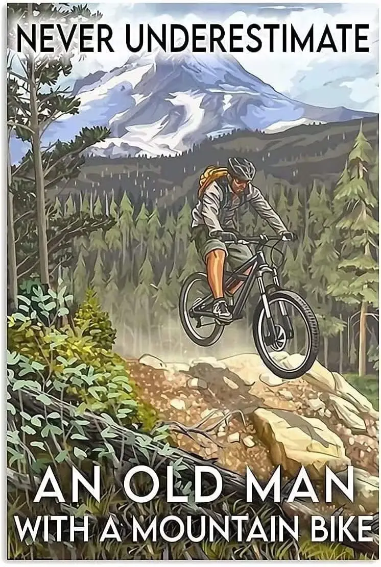 Mountain Bike Jigsaw Puzzles 500 Pieces for Adults - an Old Man Riding Mountain Bike Wooden Puzzles for Adults and Family H sign