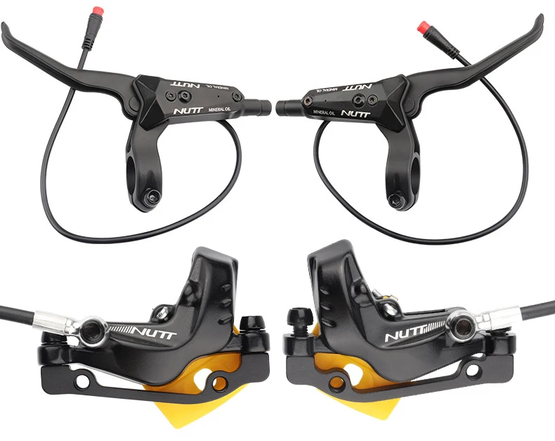 NUTT Electric Scooter 4 Piston Hydraulic Disc Brake Power-off Oil Disk for Zero 10X/11X, Vsett 10+/9+, Kaabo Wolf Warrior 11