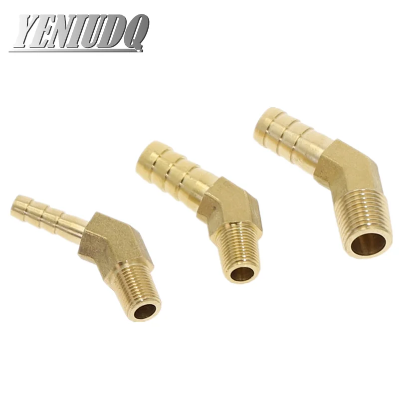 1pcs Legines Brass Hose Barb Fittings 45 Degree Elbow 8mm 9mm 10mm Hose ID to ZG1/8