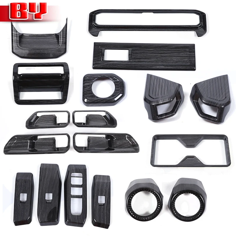 

For Toyota Land Cruiser Prado 250 LC250 2024 Black Wood Grain Car Car Door handle steering wheel Air Outlet Cover Trim Accessory