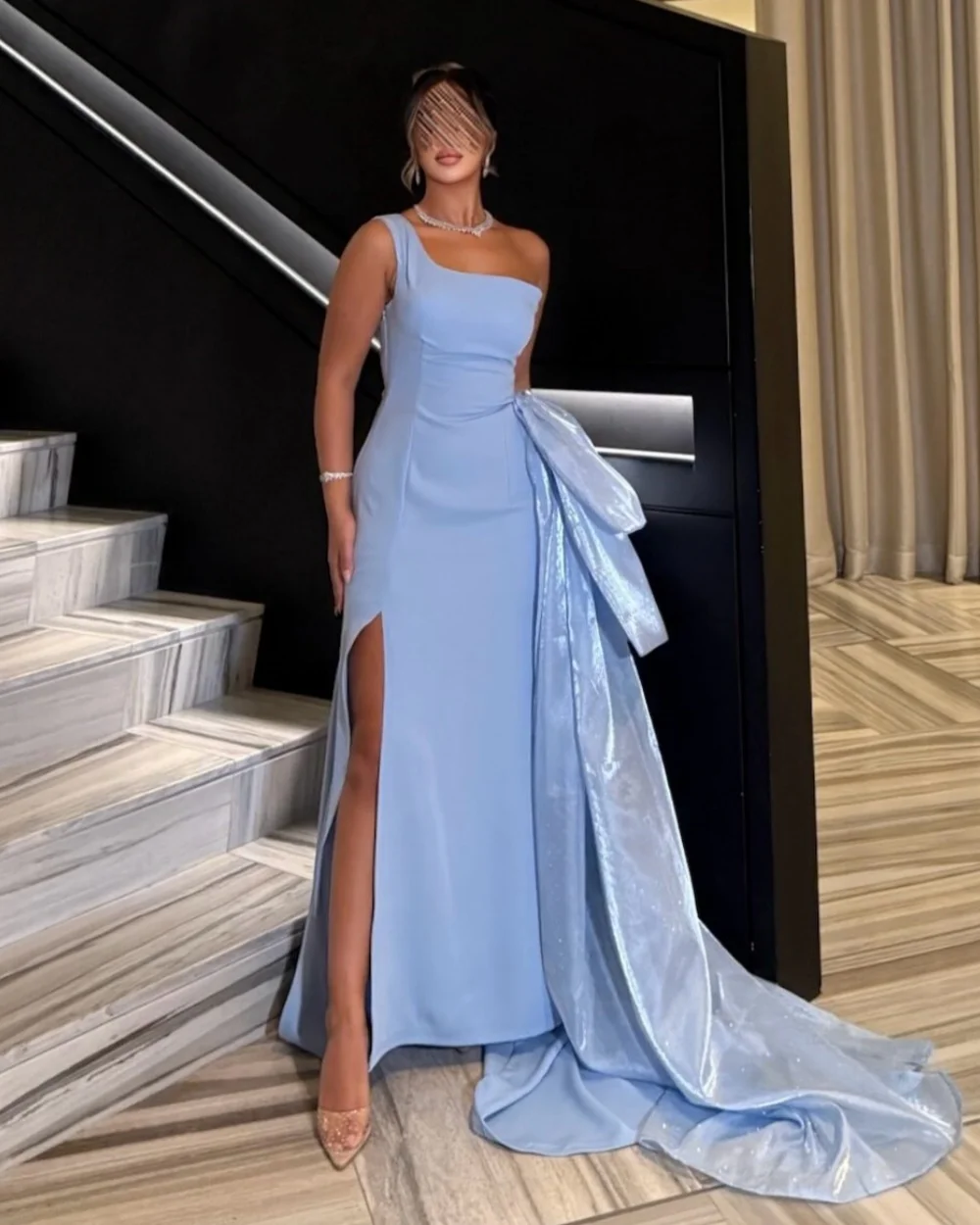 

Customized Fashion Elegant Jersey Ruched Pleat Mermaid One-shoulder Long Dresses Bespoke Occasion Dresses Fashion Matching Sexy