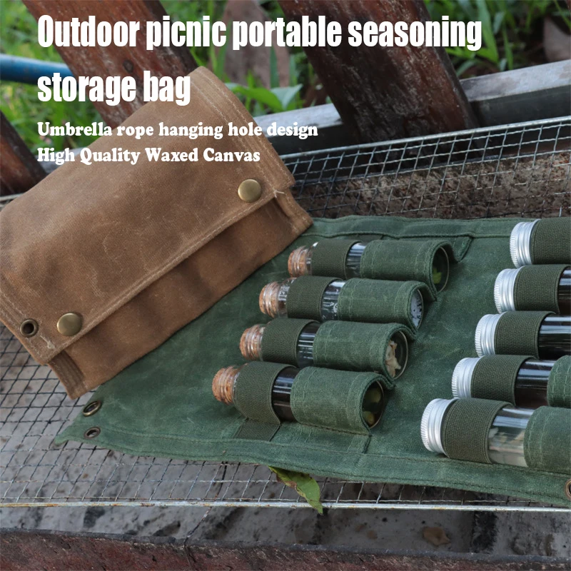 

Outdoor Camping Spice Bottle Bag Set Portable Camping Picnic Seasoning Bottle Storage Bag Condiment Jar Seasoning Bottle Holder