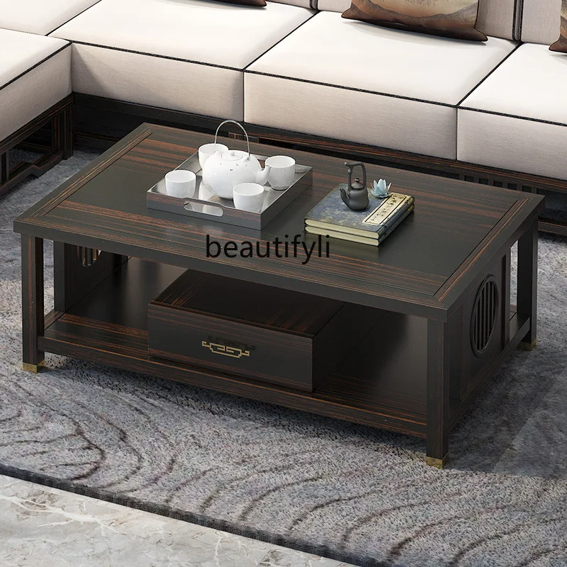 

New, all solid wood coffee table small apartment living room storage tea table storage tea table