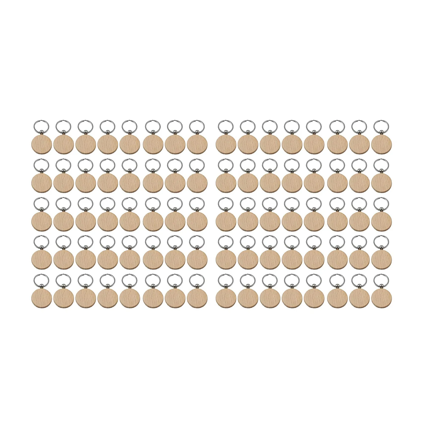 ABKP-80Pcs سلسلة مفاتيح خشبية مستديرة فارغة لتقوم بها بنفسك سلاسل المفاتيح الخشبية العلامات الرئيسية يمكن نقش الهدايا ذاتية الصنع #5