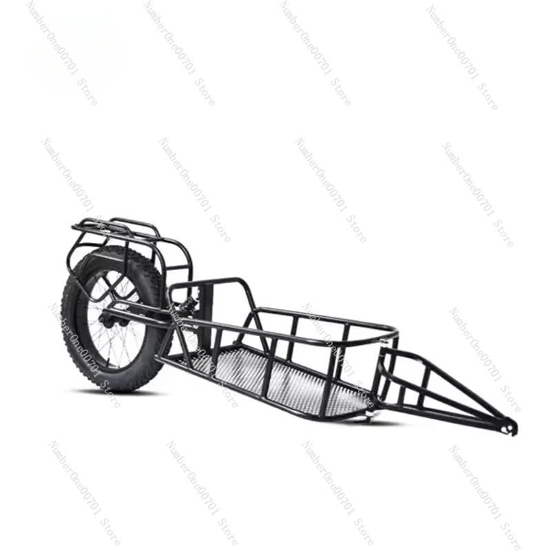 Bicycle Trailer, Mobile Cargo Carrier, Steel Frame, Maximum Load 80kg Convenient and Fast for Heavy Transportation