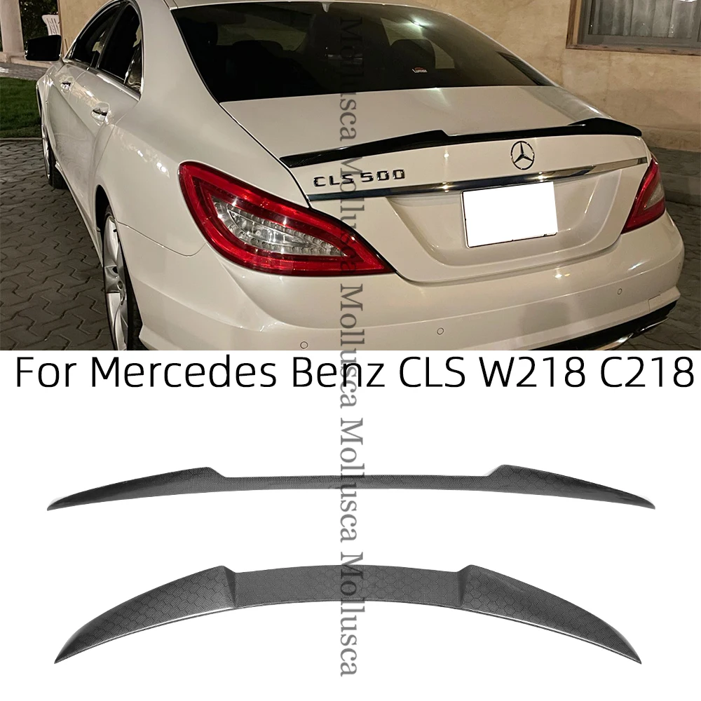 For Mercedes-Benz CLS C218 W218 CS Style Carbon Fiber Rear Spoiler Trunk Wing 2011-2019 FRP honeycomb Forged CLS 350 500 53 63