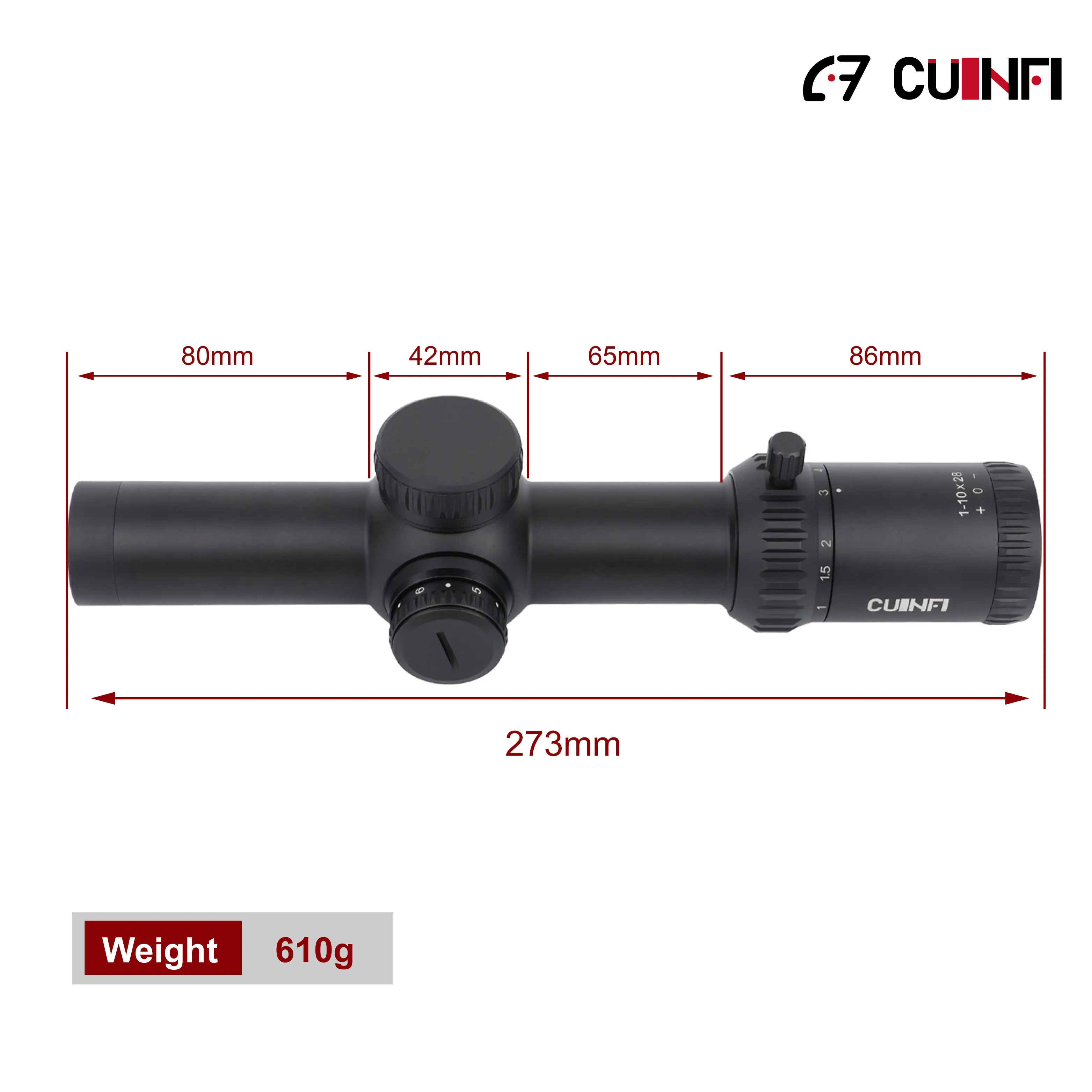 Cuinfi Abyss 1-8x24 SFP Red Illumination Deer Hunting Accessories Fully Multi-Coated Tactical LPVO Scope With Free Mount