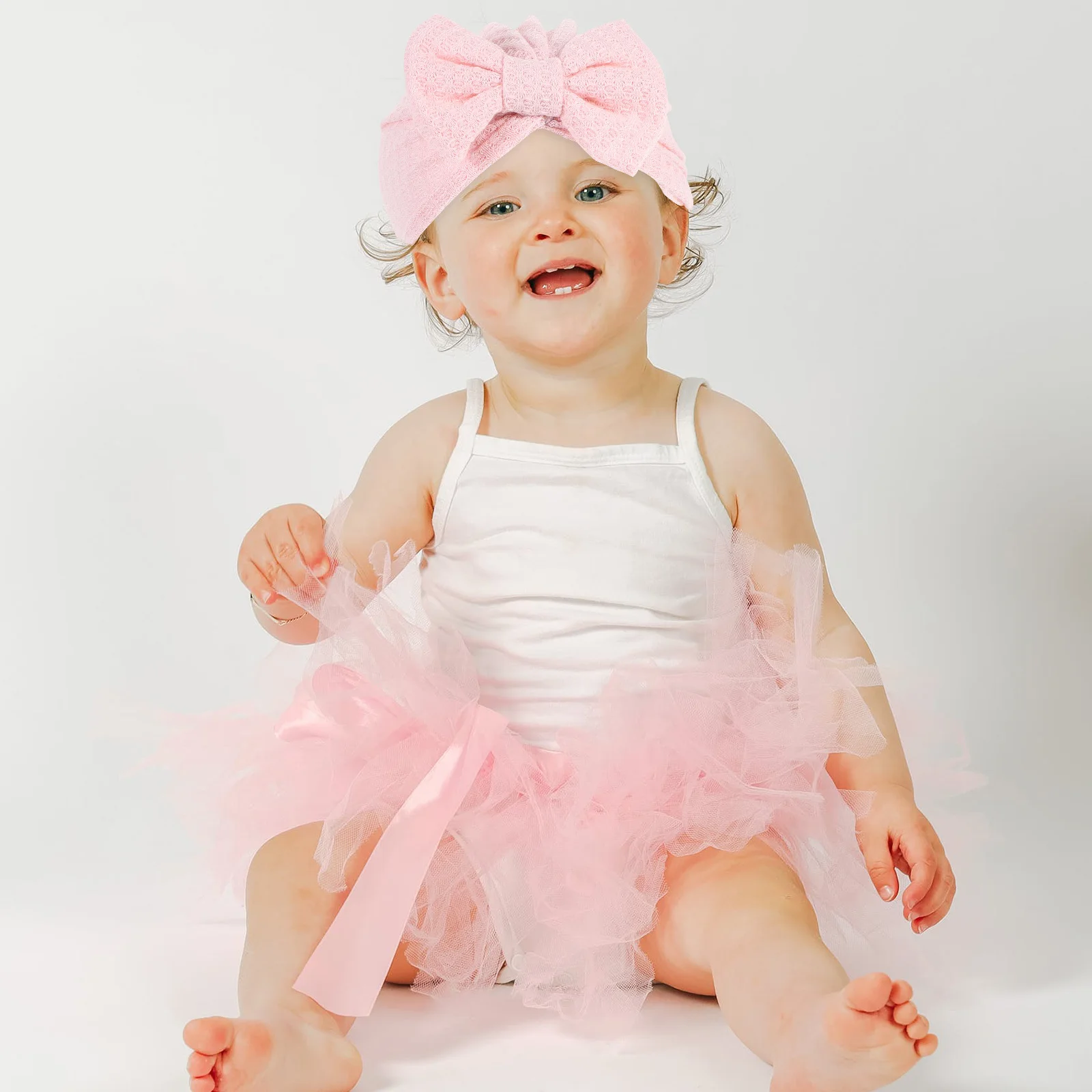 

1pc Baby Hat Newborn Turban Infant Bonnet Bowknot Design Soft Elastic Polyester Hat For Toddler Girls Newborn Hospital Party