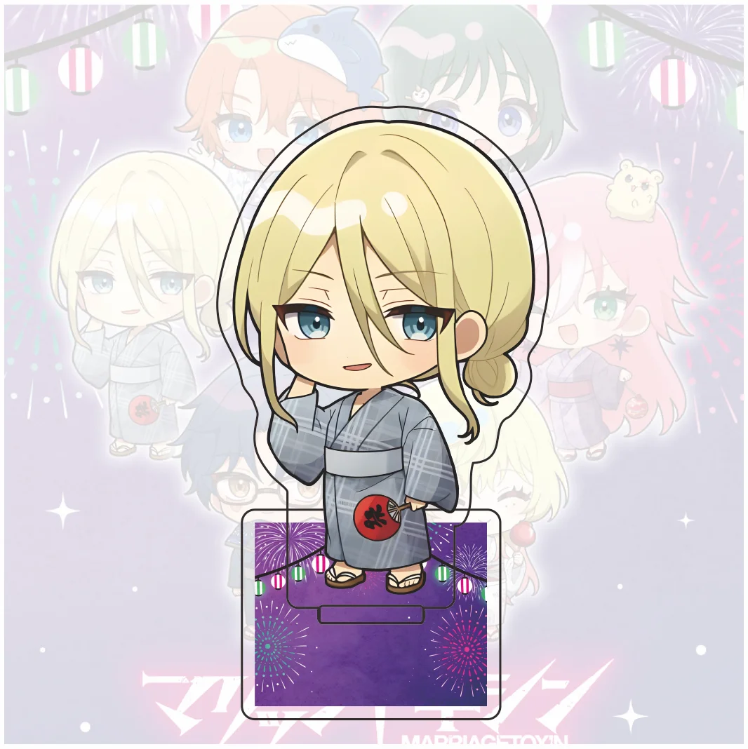 Anime Marriage Toxin Q Version Yukata Acrylic Stand Key Chain Figure - Desktop Decor Collectible Gift for Fans