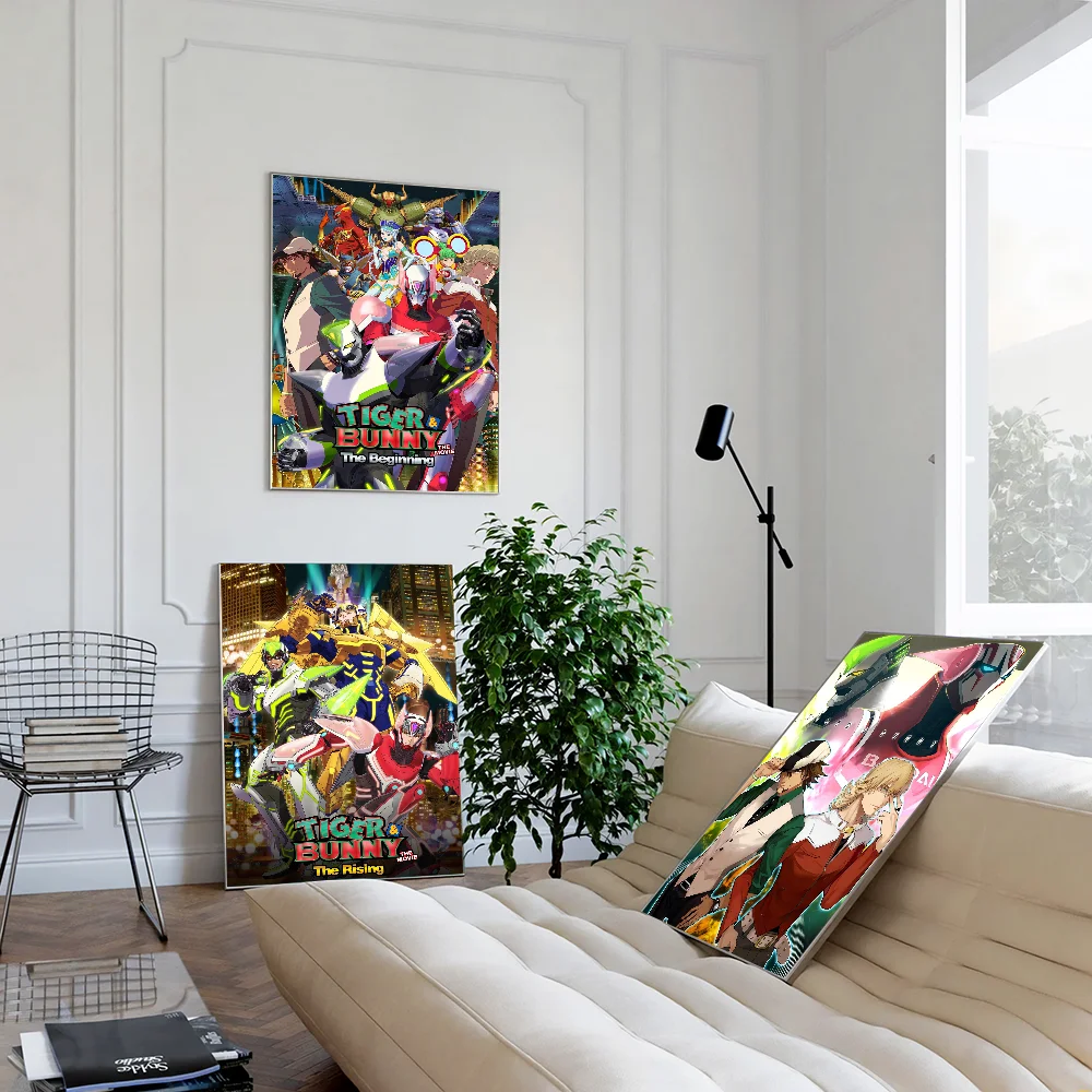 TIGER & BUNNY Ivan Karelin Kaburagi T. Kotetsu Anime  Art Poster Waterproof Paper Sticker Coffee House Bar Posters Wall Stickers