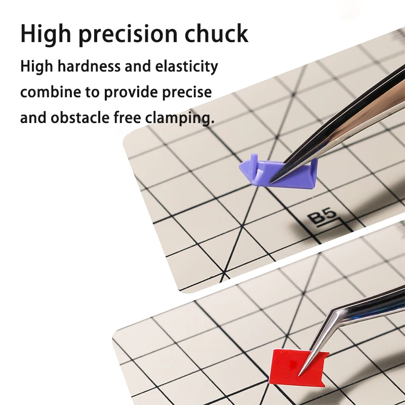 DSPIAE stainless steel precision tweezers, model tools, figurines, assembly stickers, water stickers, bent straight flat pointed