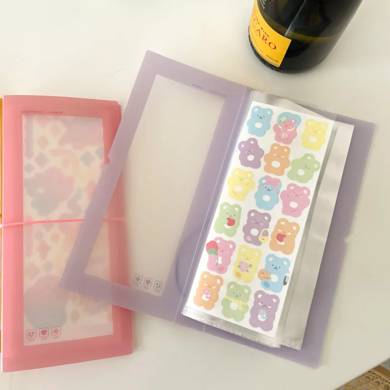 1Pc Double Multifunction30 Slots Stickers Collection Book Transparent Bandage Idol Postcards Storage Book Ticket Sorting Holder