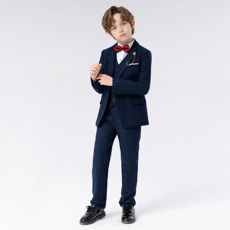 2023 New Children Luxurious Birthday Dress Kids Photograph Suit Flower Boys Formal Wedding Party Performance Dance Tuxedo Wear