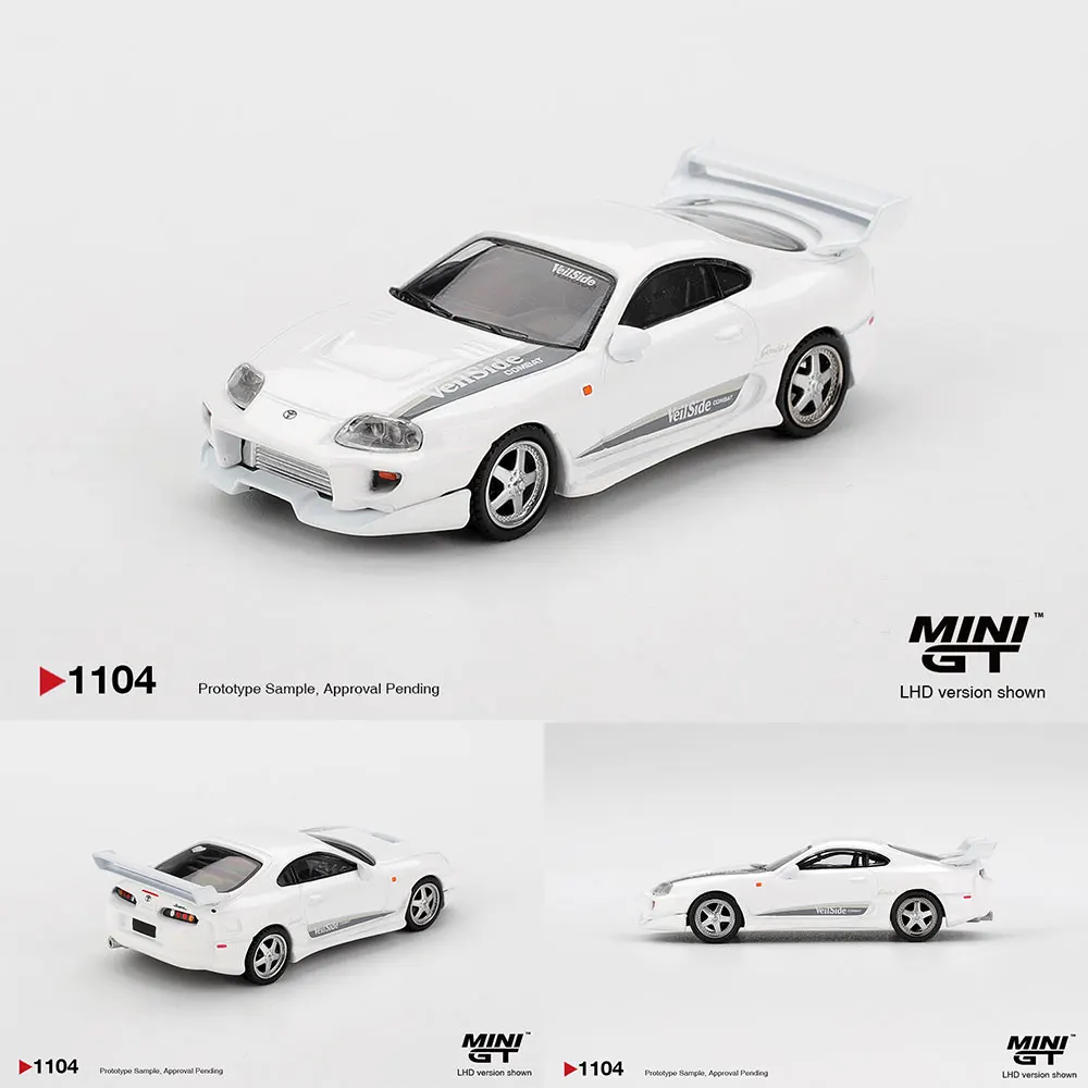 Prevendita MINIGT 1/64 Diecast Model Toyota Supra VeilSide Combat VV Bianco Blister Packaging Modello ad alte prestazioni