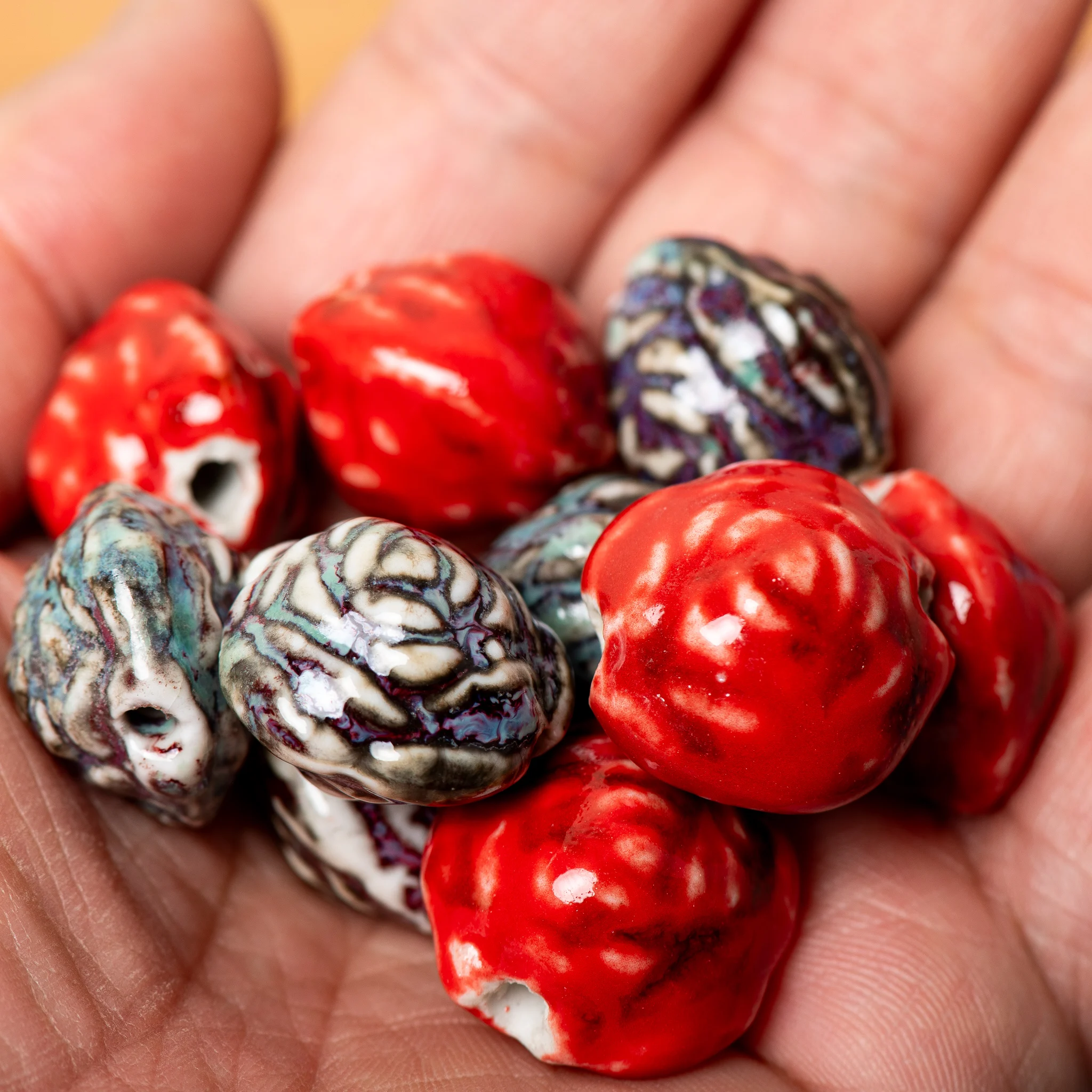 Ceramic Rose Beads for DIY Crafts Multi Color Flower Beads for Jewelry Making and Decoration