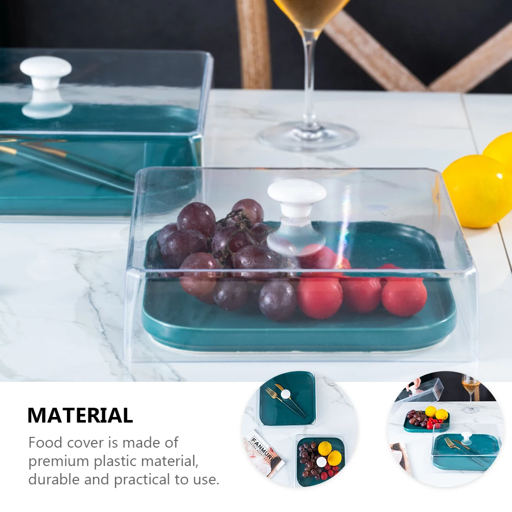 

Reusable Transparent Food Cover Microwave Safe Plastic Lids Mosquito Proof Kitchen Pot BBQ Picnic Camping for Cake