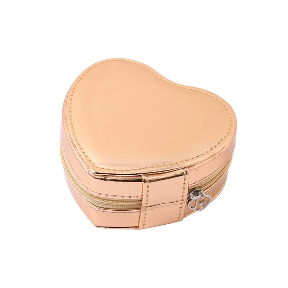 Velvet Travel Jewelry Organizer Box Soft Lining Anti-Scratch Jewelry Storage Boxes Holder Heart-shaped Bracelet Carrying Case