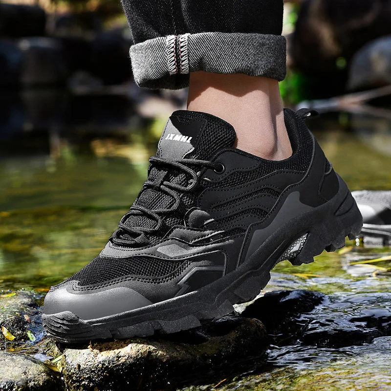 Moda masculina e feminina sapatos esportivos all-terrain botas ao ar livre malha respirável sapatos antiderrapantes anti-colisão caminhadas sapatos